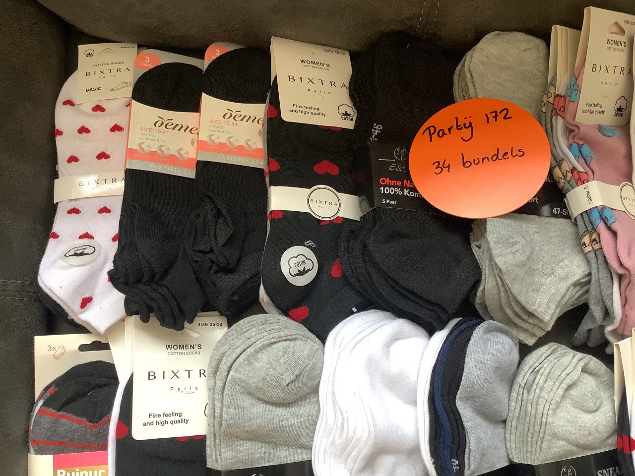 Restpartij sneaker sokken. ( partij 172)
