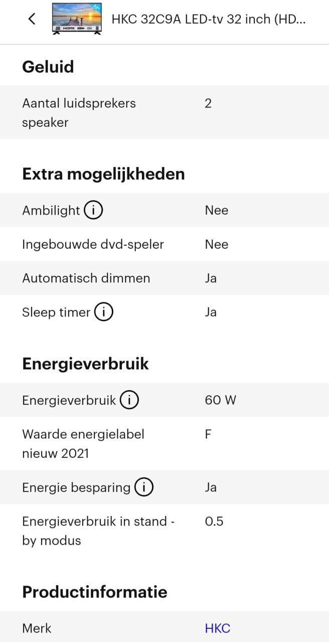 Super fijne HKC tv