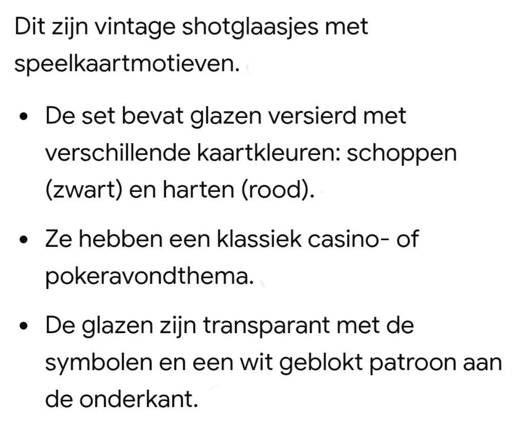 Vintage Borrelglaasjes Speelkaartmotief