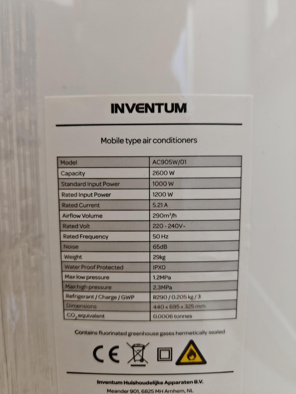 Inventum AC905W Mobiele Airco