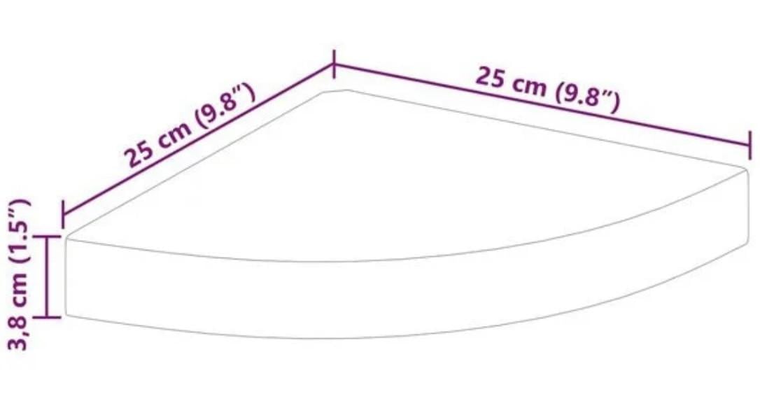 4 x nieuwe hoekplank / Zwart / 25 x 25 cm