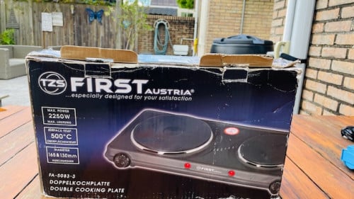 Elekrische kookplaat voor op de camping.