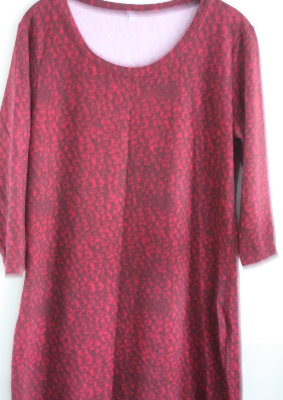 Rode jurk met panter print  maat 44