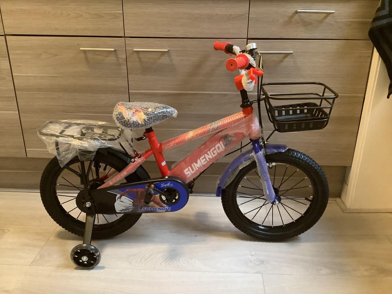 NIEUW : 16 inch jongensfiets: Sumengqi met handrem en zijwieltjes