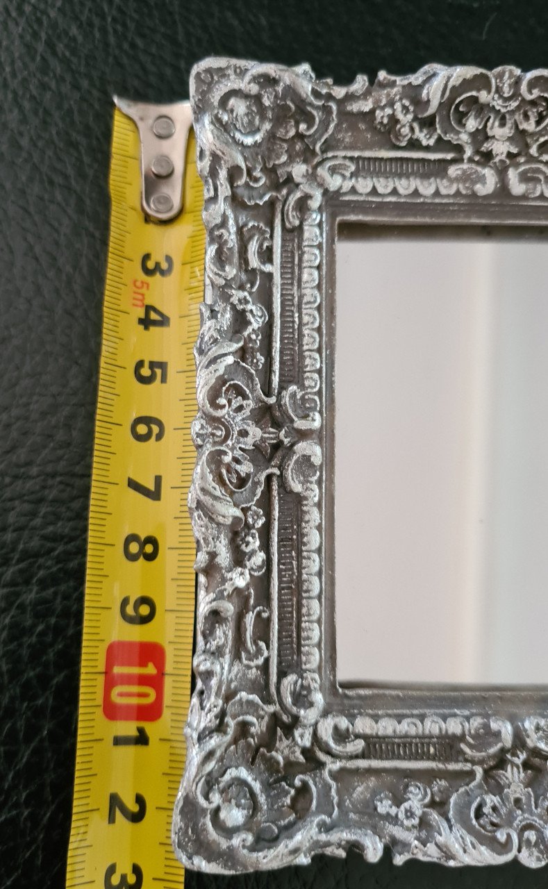 Zilverkleur barok spiegeltje of foto lijstje