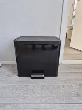 EKO Pedaalemmer 15+15 Liter Zwart