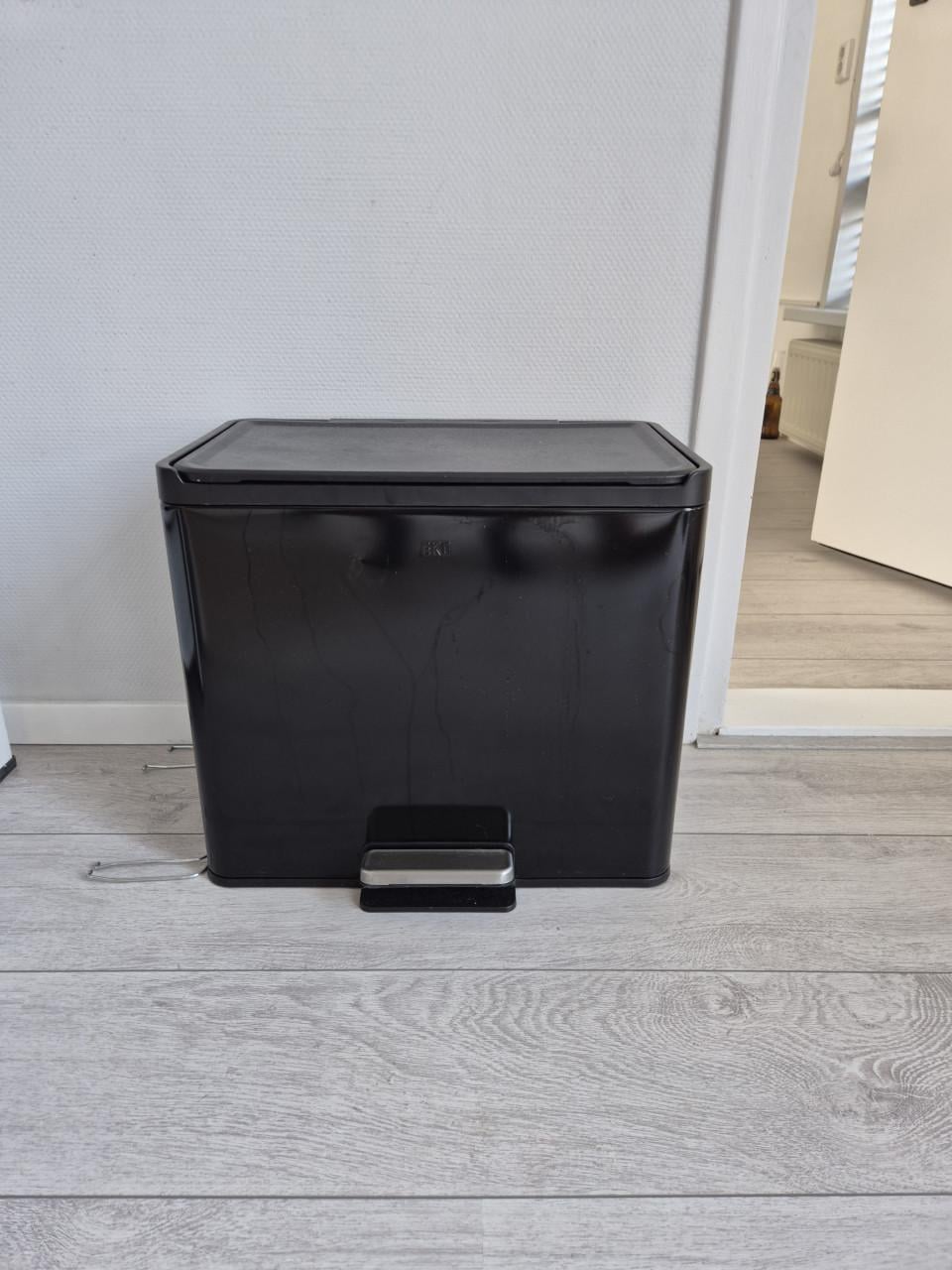 EKO Pedaalemmer 15+15 Liter Zwart
