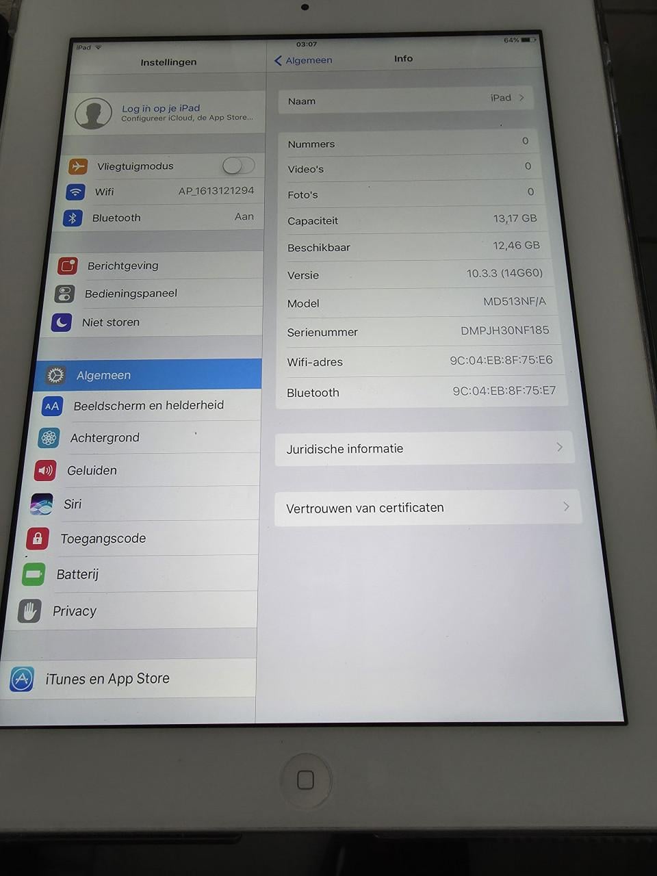 Te koop ipad model A1458  16gb
