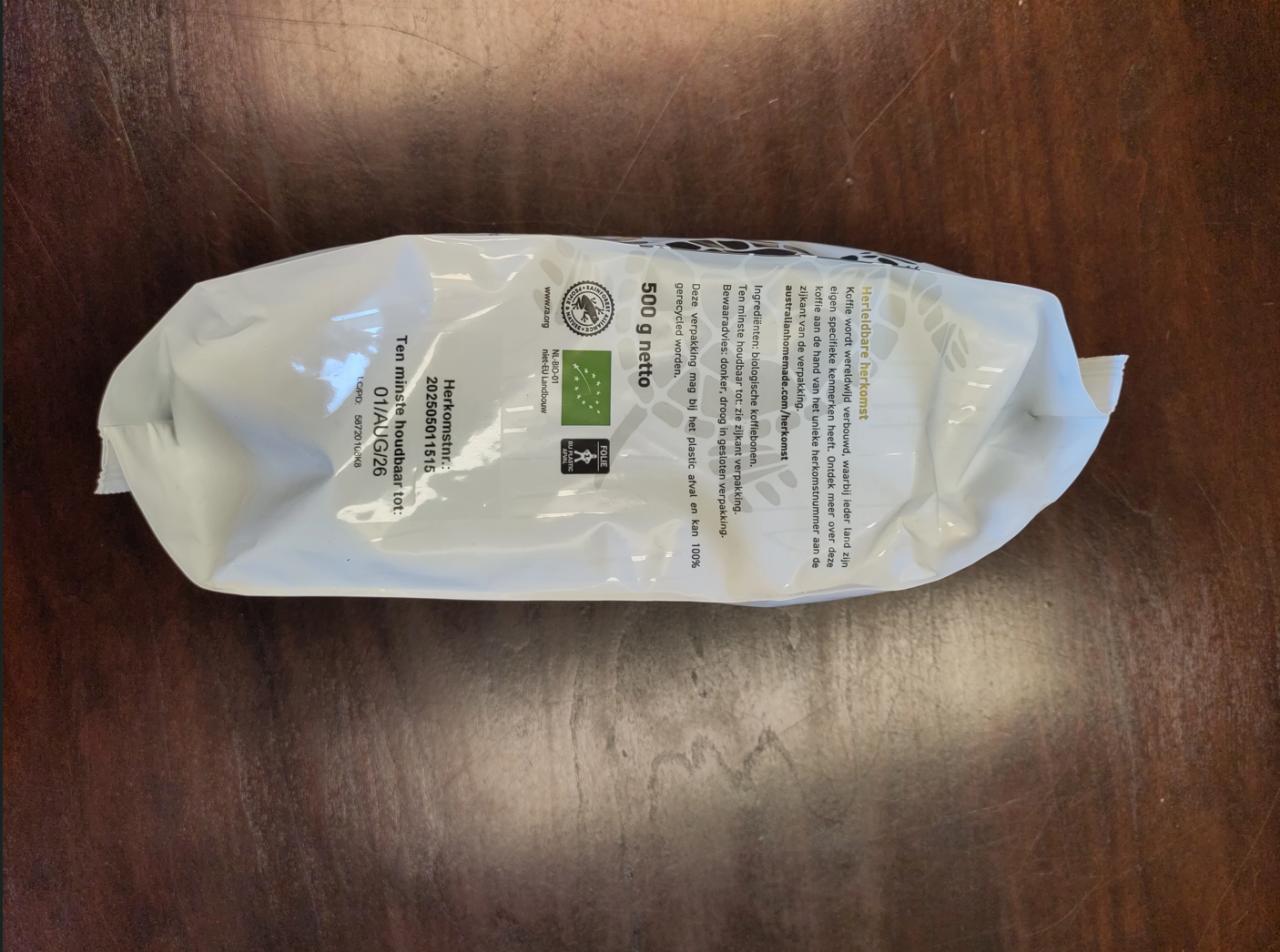 Koffiebonen Australian biologisch 500 gram Dark roast