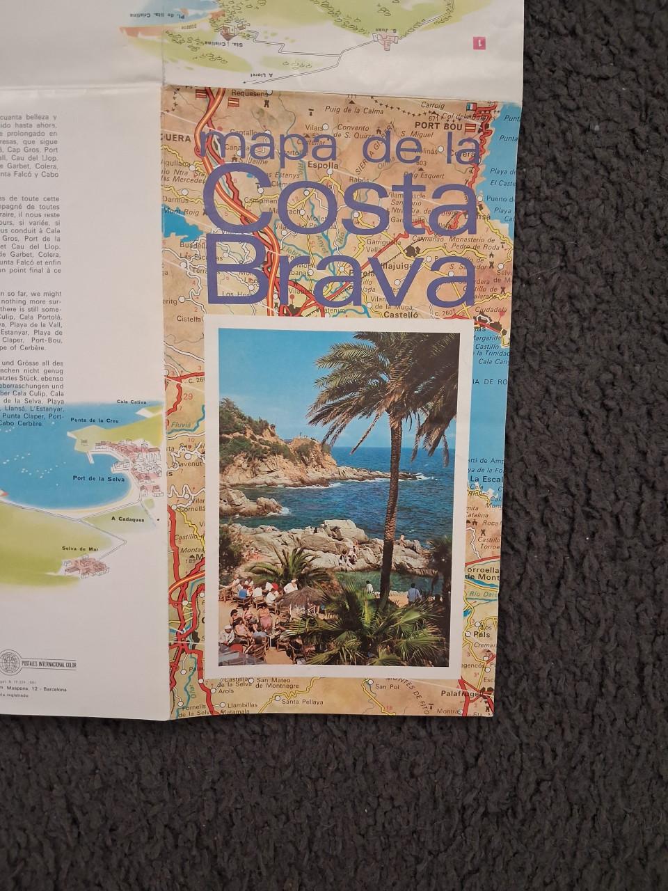 Vintage wegenkaart Costa Brava