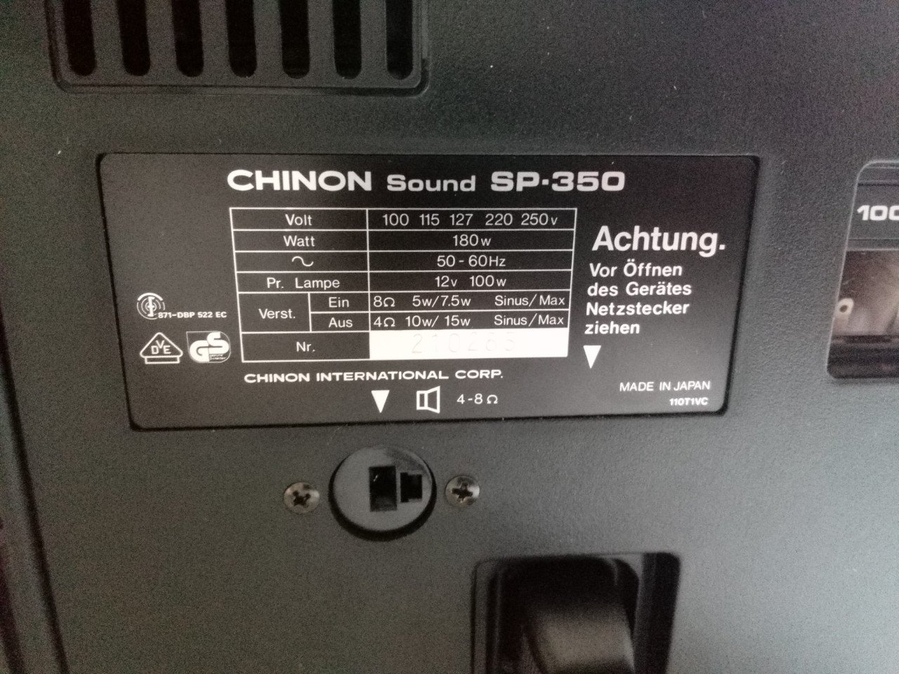 Super 8 Filmprojector Chinon SP-350