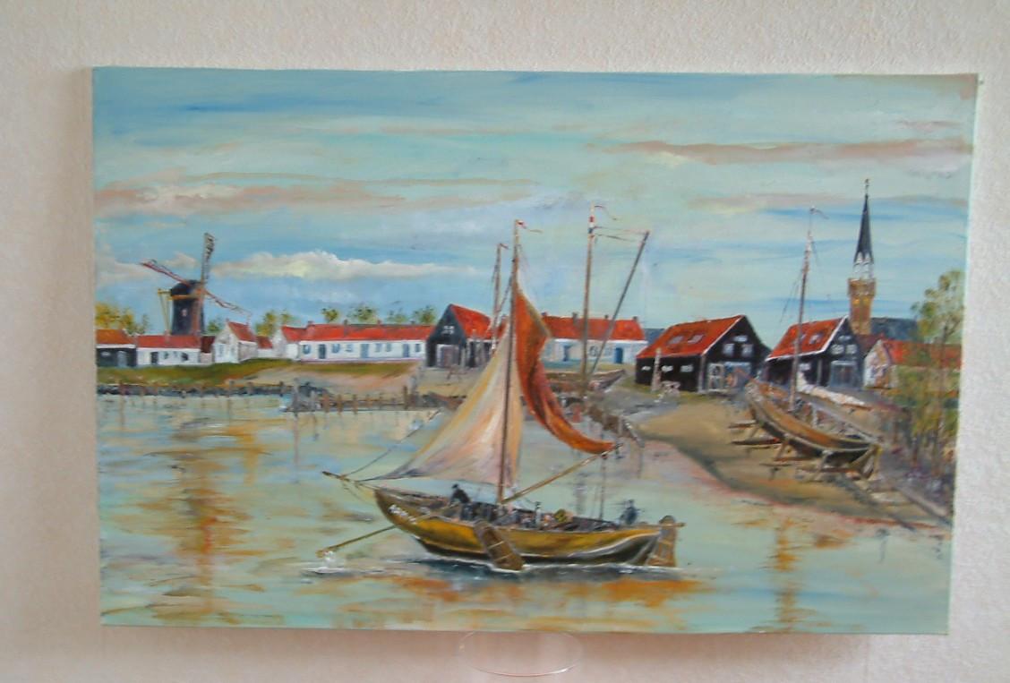 Arm 6 Voor anker  bij haven plaatsje