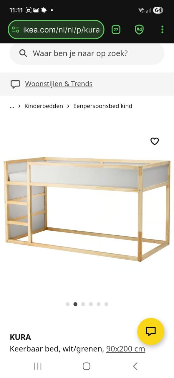 Bed Ikea KURA halfhoogslaper