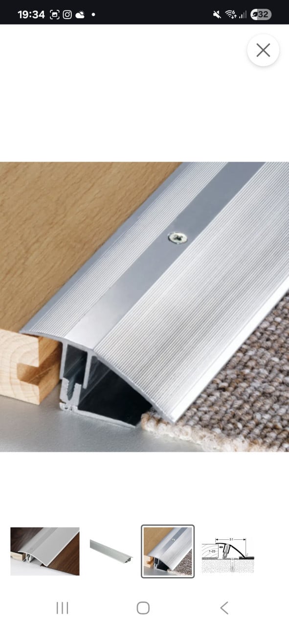 Overgangsprofiel 1.80 m - 7 tot 23 mm