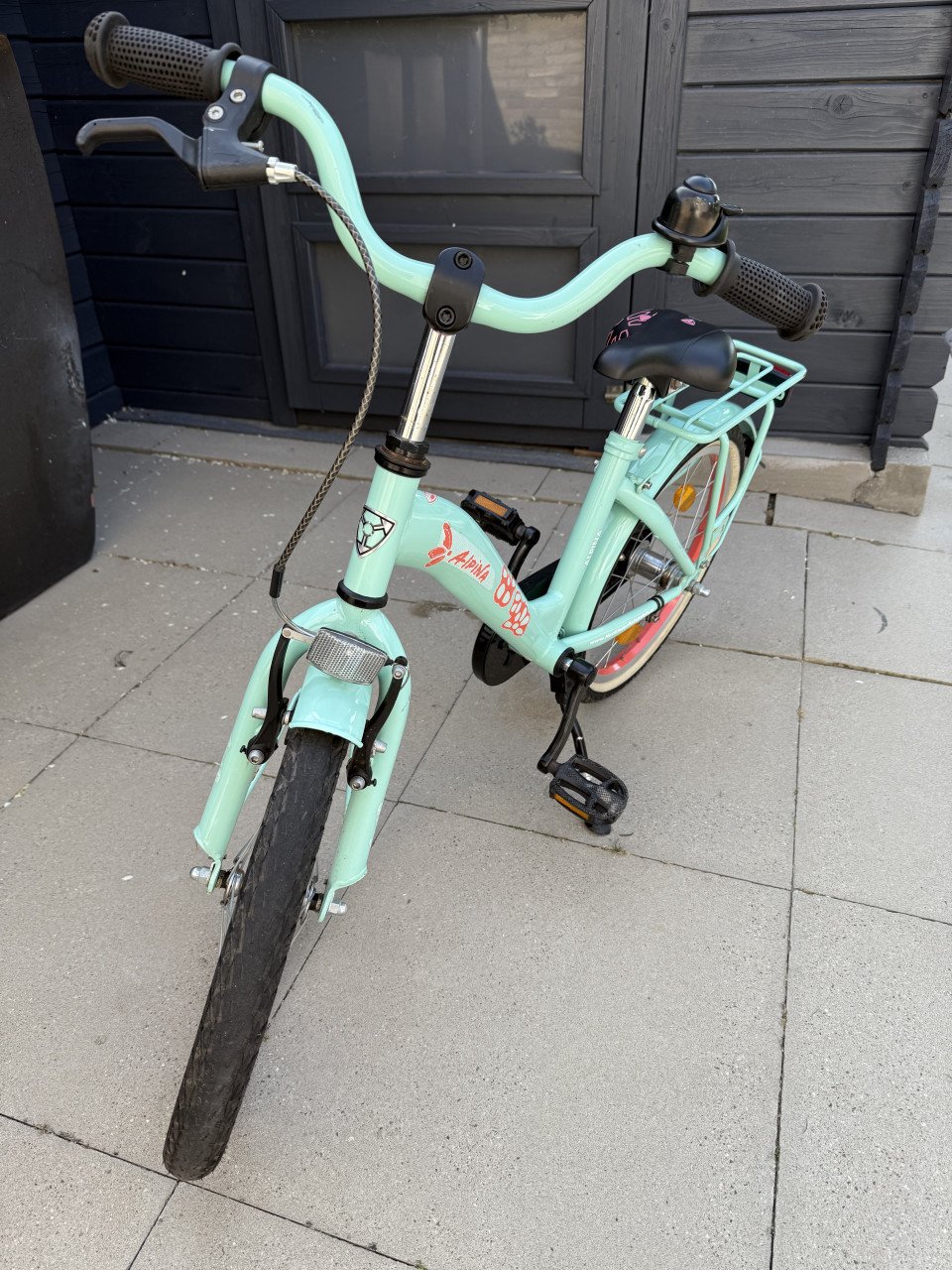 Alpina meisjesfiets 18 inch turquoise met roze velgen