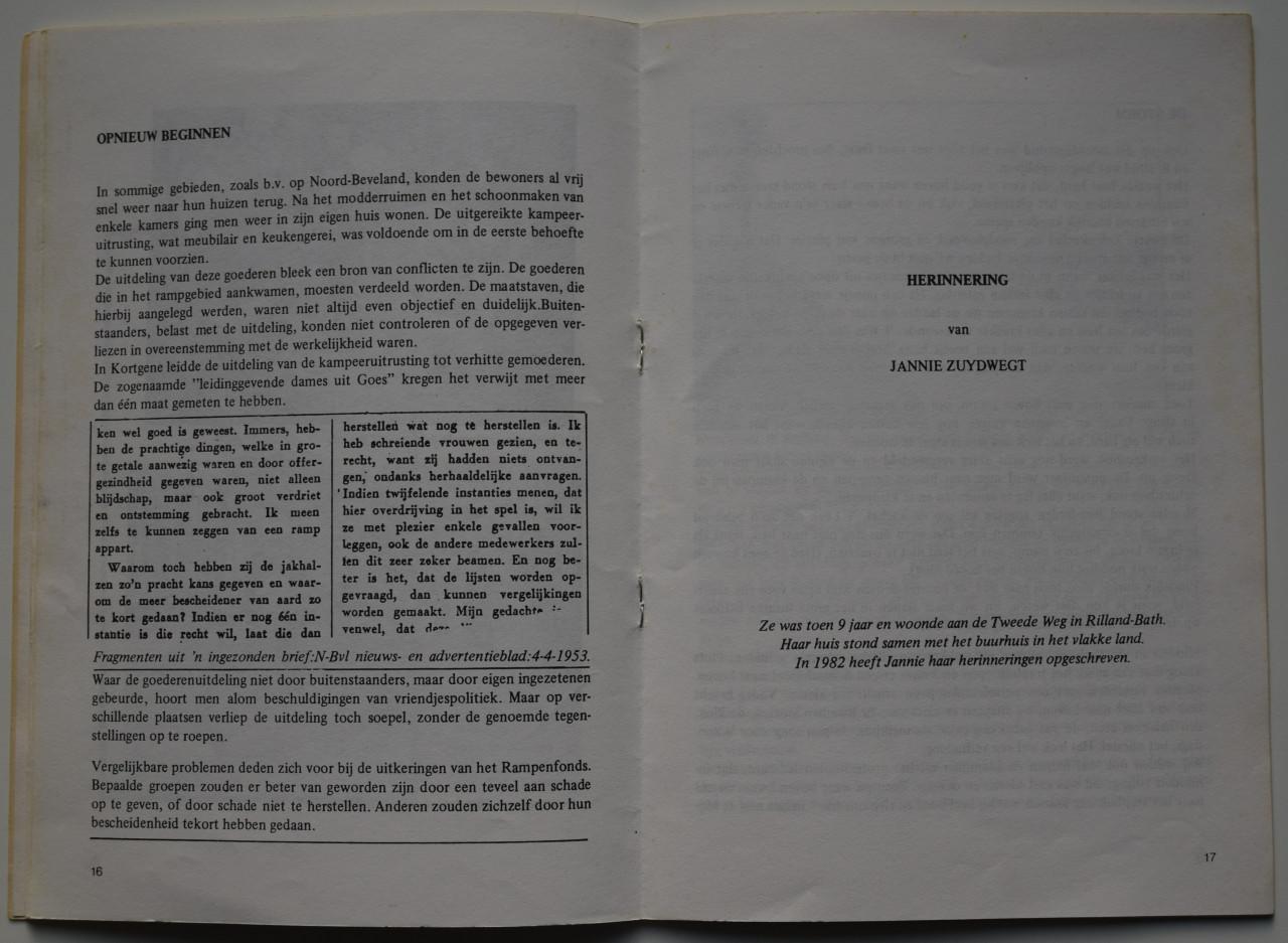 Niets dan Water, Menselijke aspecten van de Ramp 1953.