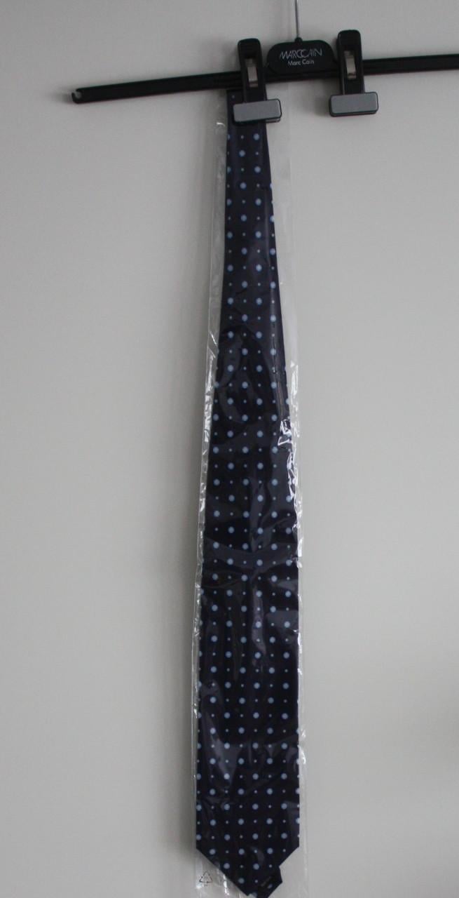 Nieuwe stropdas donkerblauw  met patroon lichtblauw geel