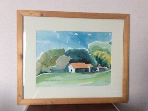 Aquarel van Jan-Willem Oosterhoff.   Titel: Majorca.  Lijst: 55x45 cm.