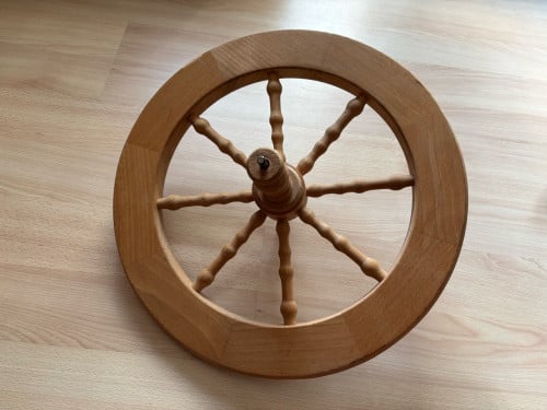 4x los houten spinnenwiel, verschillende kleur