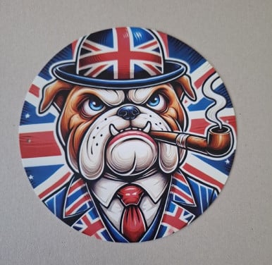 Engelse Bulldog Metalen Bord