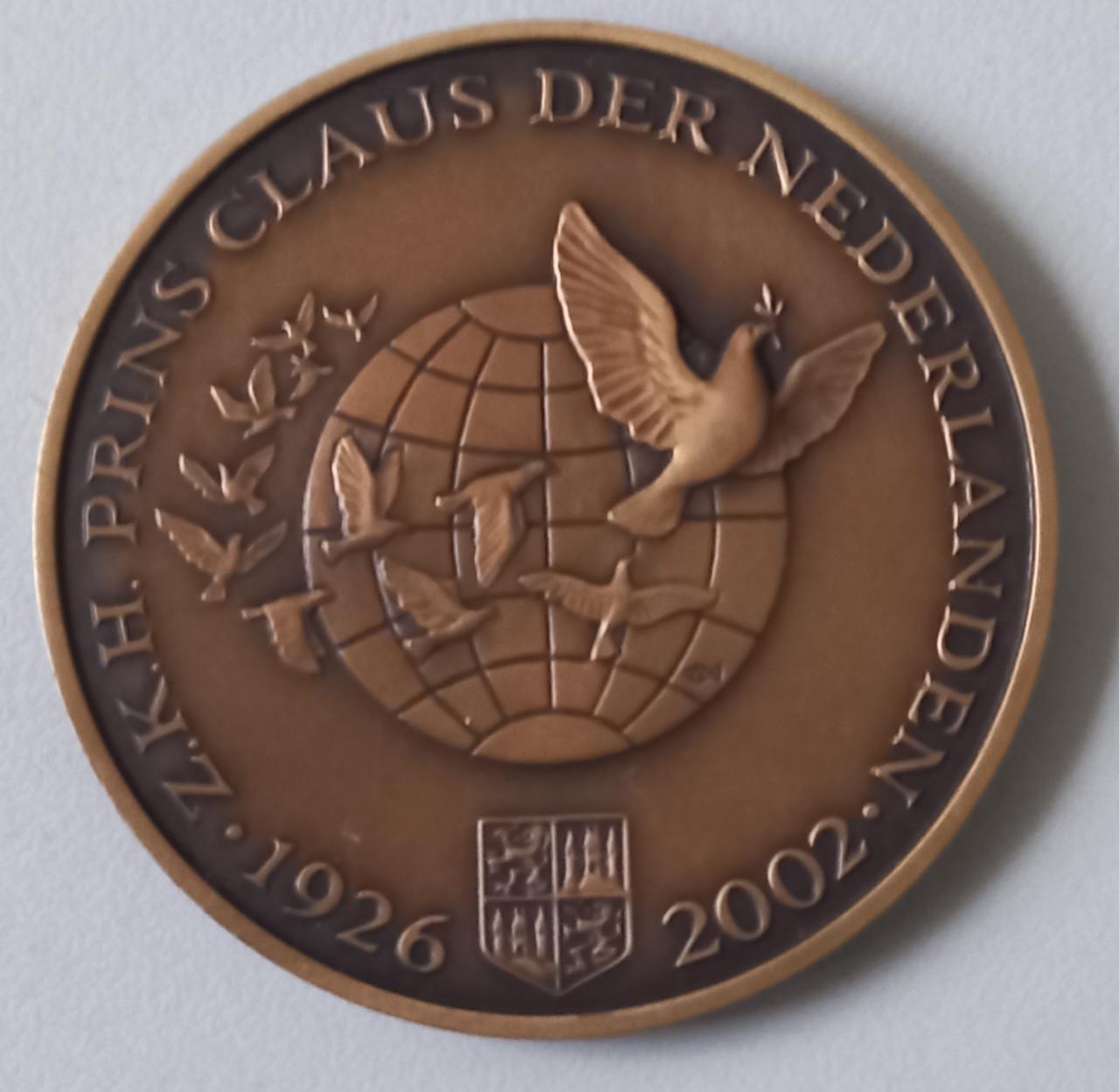 Bronzen herdenkingsmunt prins Claus