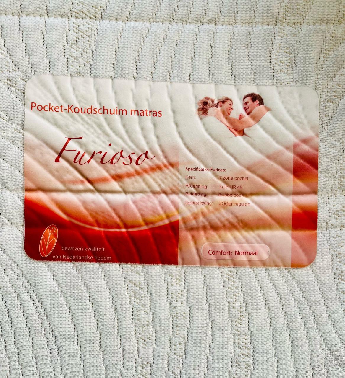 Keurige matras 90x2.10 merk Furiosa standaard pocket