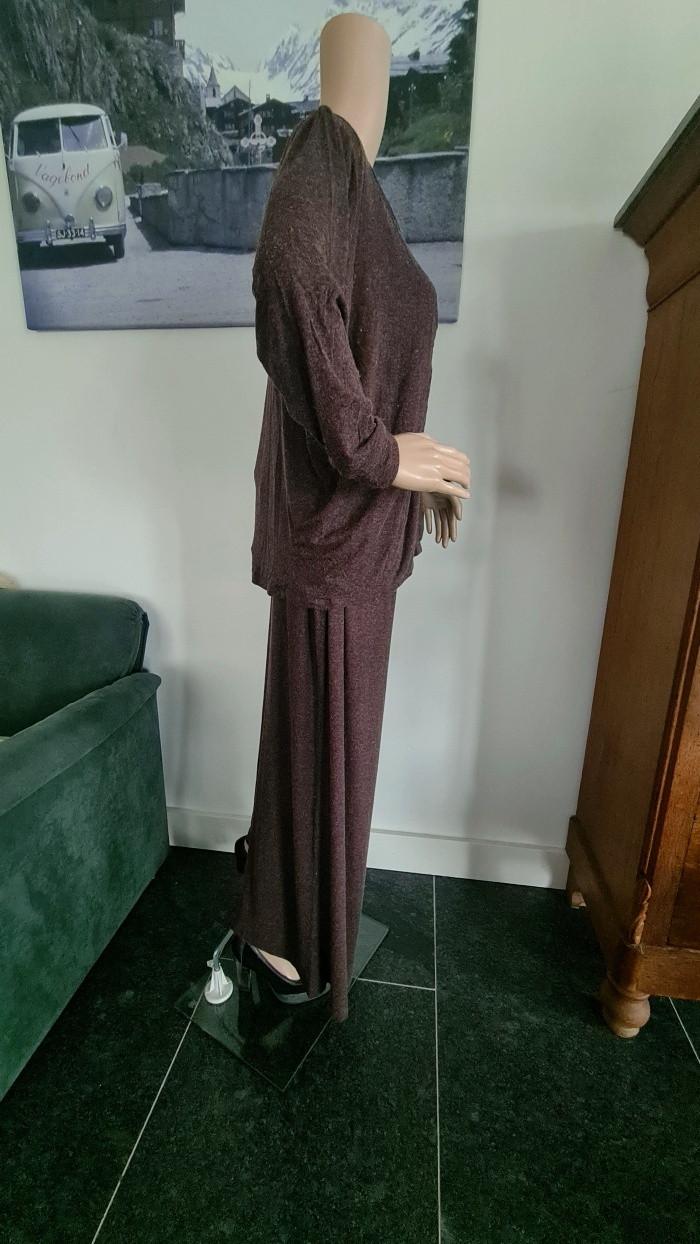 SÀBETH: Nieuw 3-delig set teer gebreid in bruin maat 46