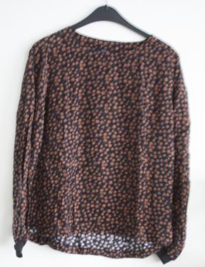 Top zwart et bruine stippen maat 38