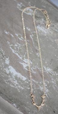 Goudkleurige ketting met herten kop