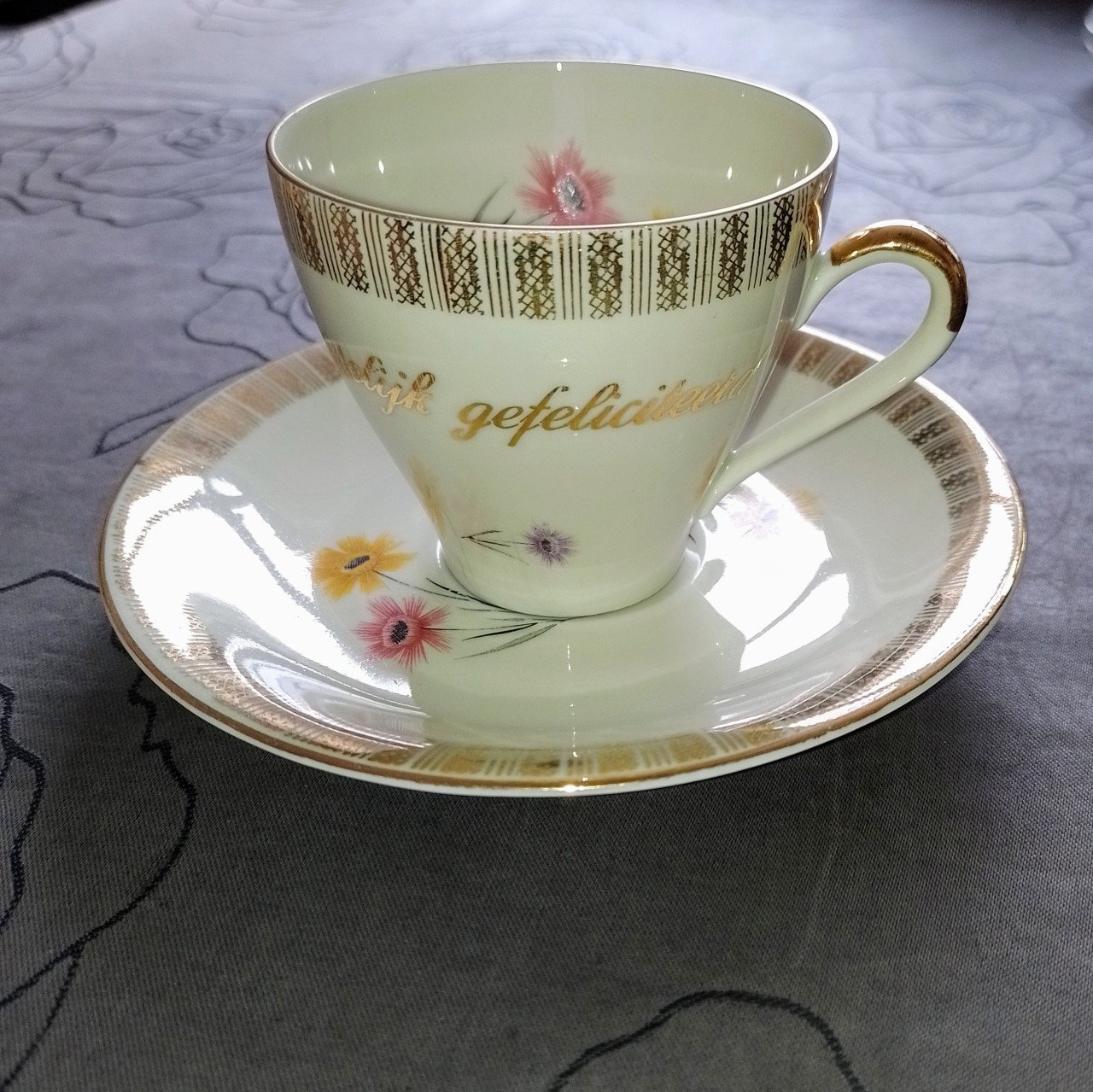 2 x kop en schotel vintage