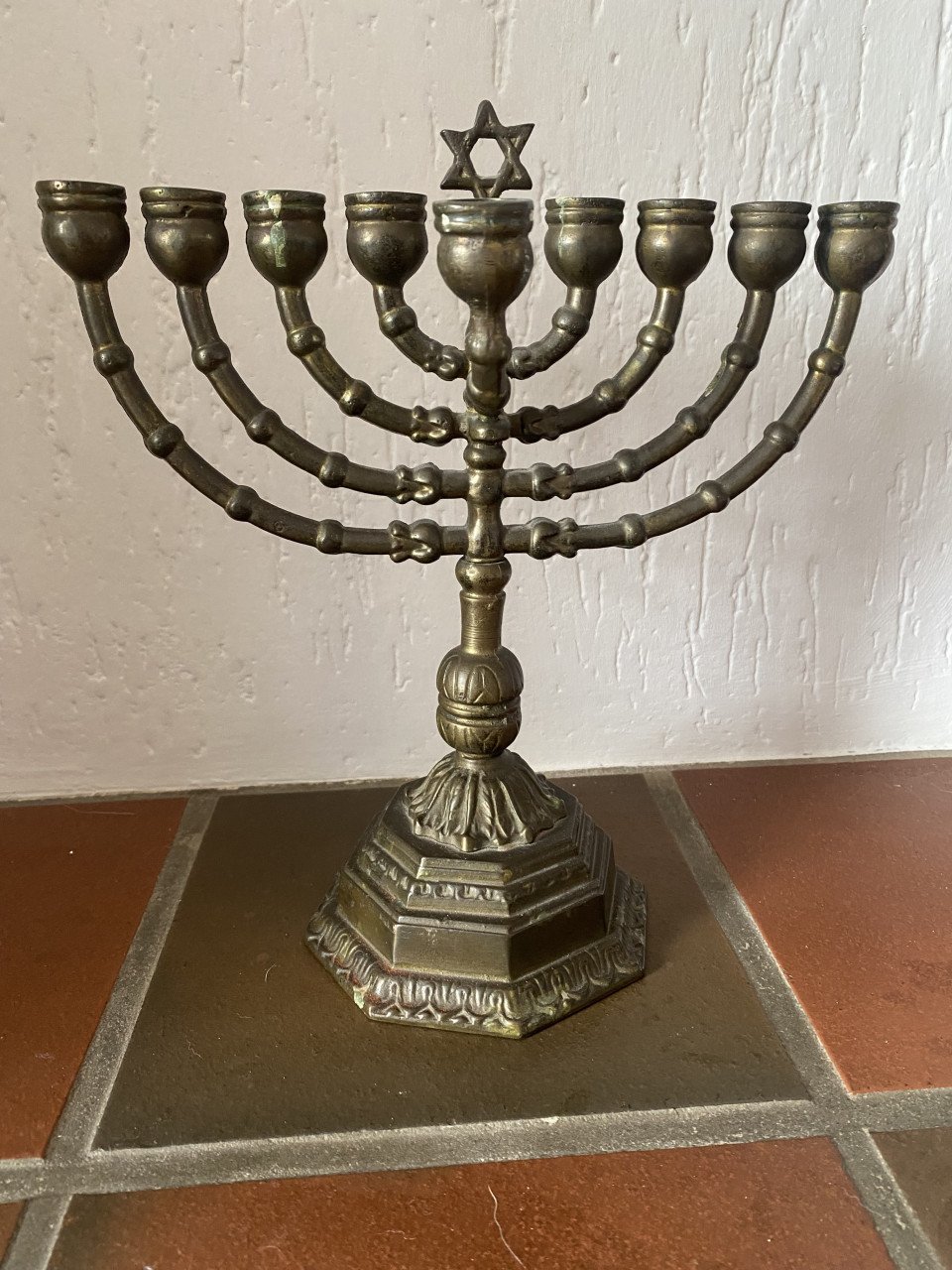 Koperen Joodse kandelaar