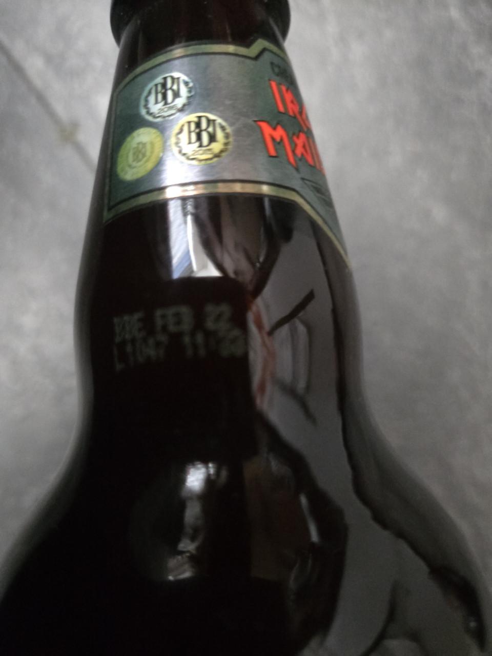 3 flesjes Trooper bier, ontwikkeld in samenwerking met de band Iron Maiden