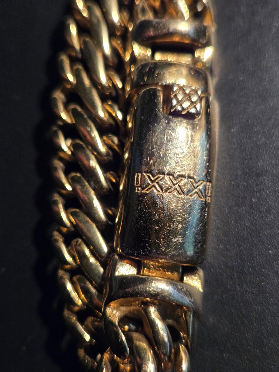 Goudkleurige Ixxxi schakel armband Edelstaal lengte 20 cm