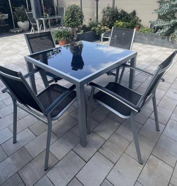 Mooie aluminium lichtgewicht tuinset