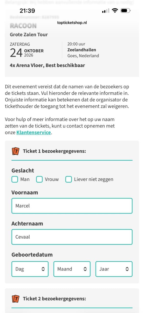 Racoon tickets