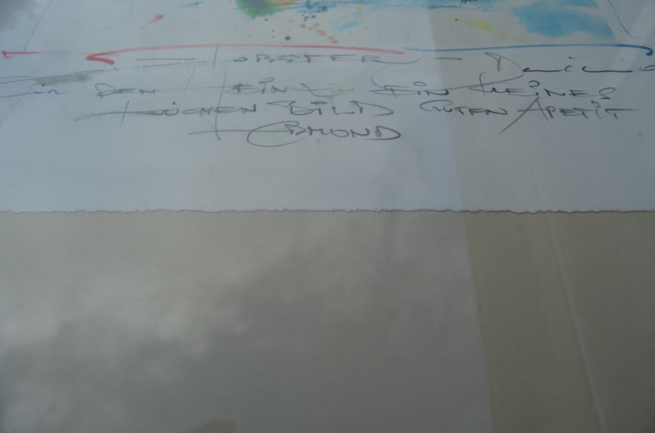 Grote litho 'Kreeft' gesigneerd 'Edmond'