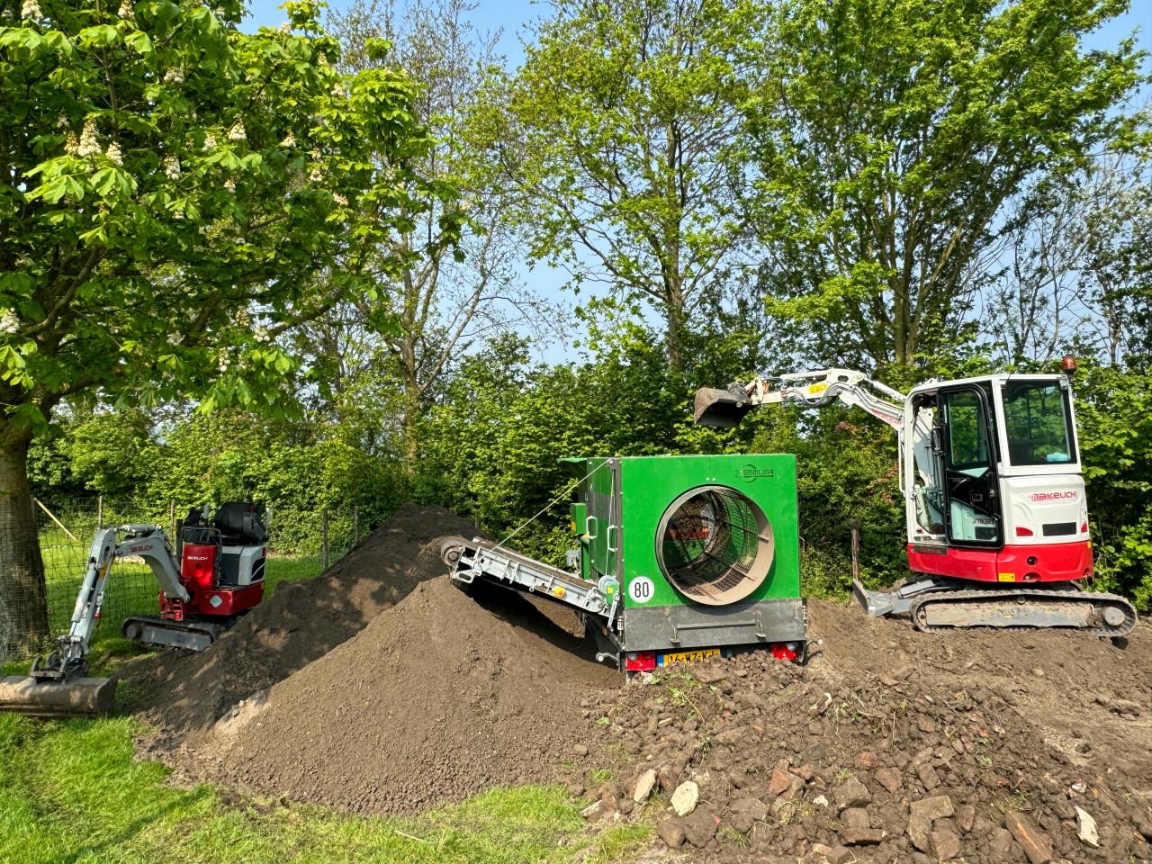 Minikraan met machinist voor diverse werkzaamheden in u tuin