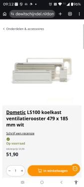 Dometic ventilatie rooster koelkast caravan/ camper