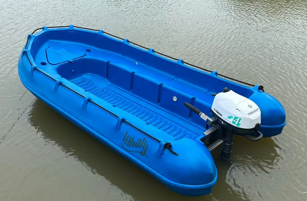 Whaly 370 blauw zonder bb motor met trailer