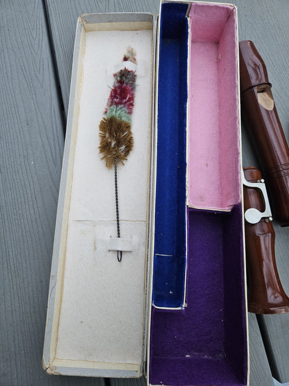 Mooie grote duitse vintage König Tenorblokfluit in originele doos..