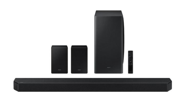 Samsung soundbar HW-Q950A met achterspeakers en subwoofer