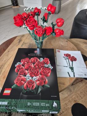 12 Lego rozen met gipskruid