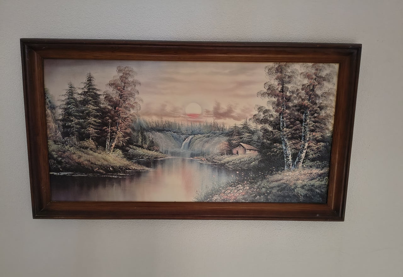 Mooi tafereel in houten lijst