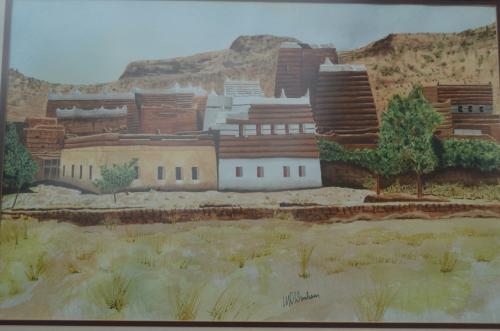 Aqua 'Huizen bij Riyaad' Saudi Arabië W. D. Durham