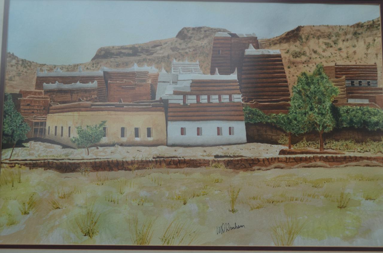 Aqua 'Huizen bij Riyaad' Saudi Arabië W. D. Durham