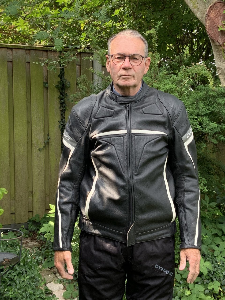 Motorjack Leer (Glover) voor heren van ongeveer 182cm. Bijna nieuw!