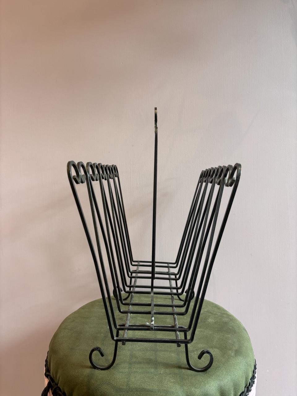 Vintage Metalen Tijdschriftenrek / Lectuurbak