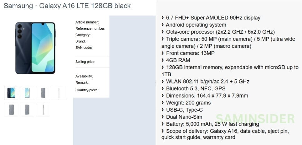 NIEUW NOOIT gebruikt samsung galaxy A16 in originele doos
