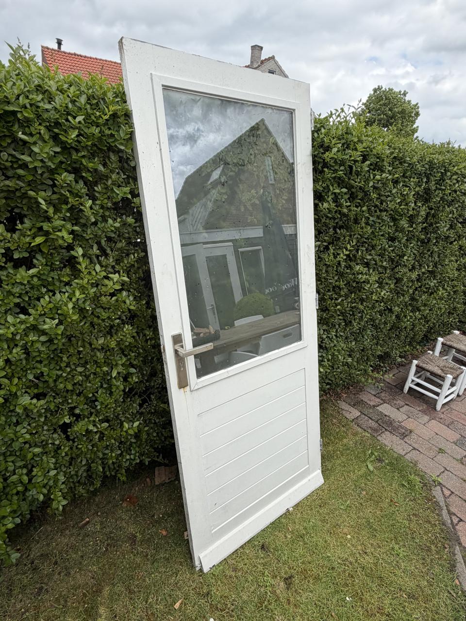 Hard houten deur met dubbelglas