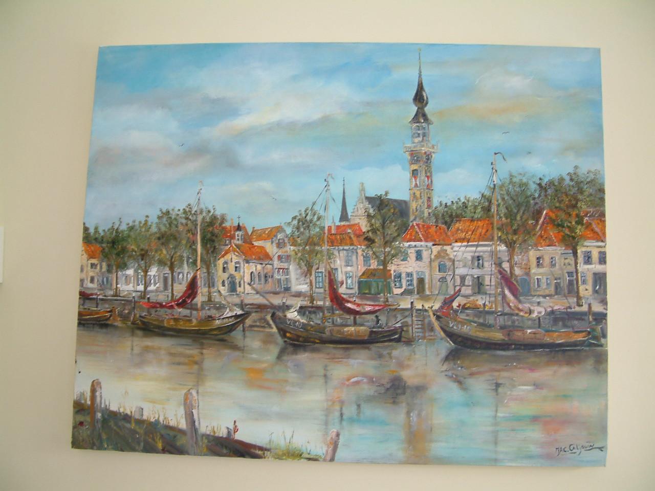 Oude haven met Hoogaars   in Veere   750 euro